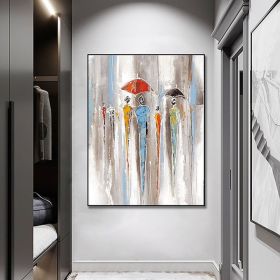 Oil Painting Hand Painted Vertical Abstract People Contemporary Modern Canvas Luxurious home corridor living room bedroom decoration art (size: 90X120cm)