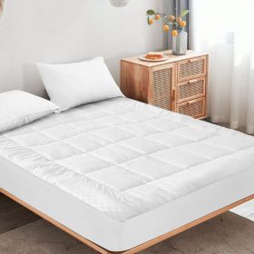 Solid-color embossed mattress bedspread,Queen size (Color: White)
