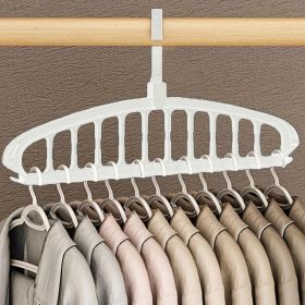 Space Saving Hangers, Clothes Hangers, 11 Holes Sturdy Hanger Clothes Organizer, Wardrobe Storage Hanger for Coats, Closet Organizers and Storage (Color: White)