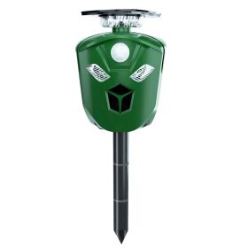 1Pc Electric Solar Powered Ultrasonic Animal Repeller 360 Degree Ultrasonic Animal Driver With Motion Sensor LED Flashing Lights Waterproof Outdo (Option: 1Pc)